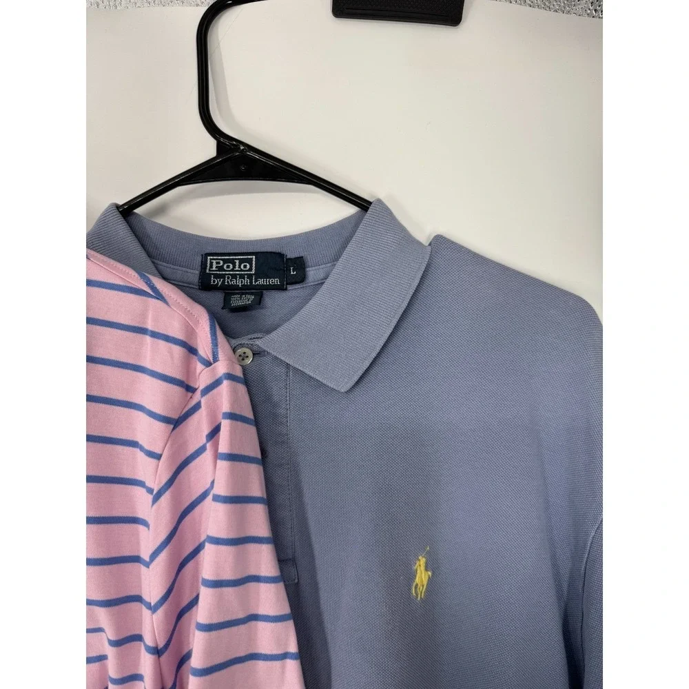 Lot Of 3 Polo Ralph Lauren Polo Shirt Mens Large Golf Short Sleeve 100%‎ Cotton
